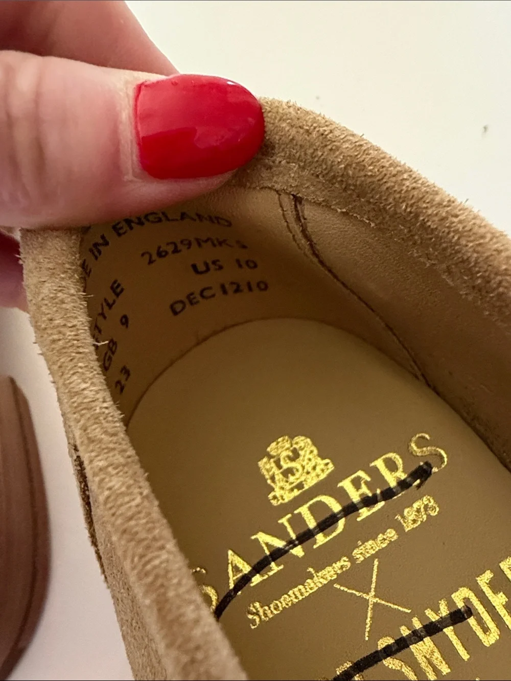 Todd Snyder X Sanders Men's Suede Tan Penny Loafers  Sz 10.  New/Flawed. Tub9